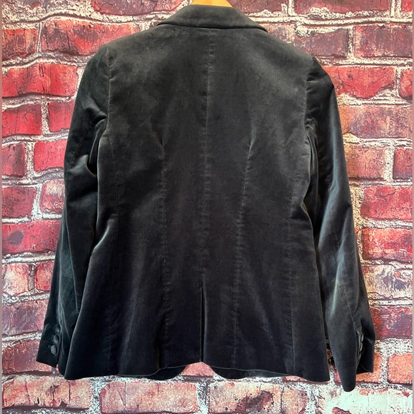 FRAME "The Classic" Velvet Blazer in Charcoal Gray - Picture 7 of 11